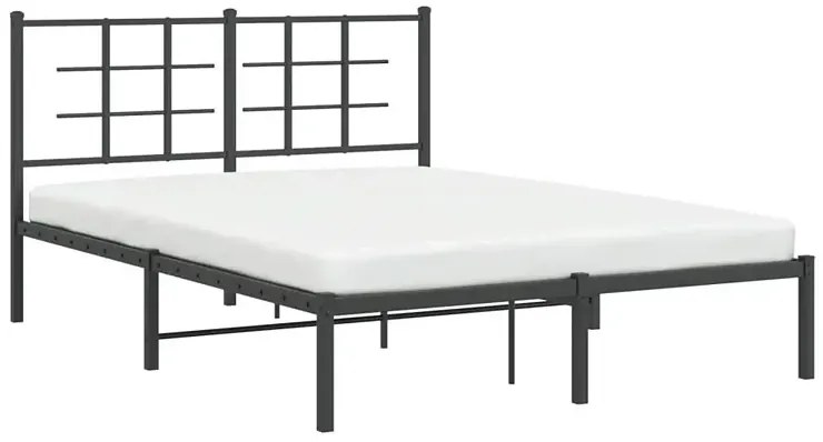 Czrane metalowe łóżko małżeńskie 140x200 cm L8-T53