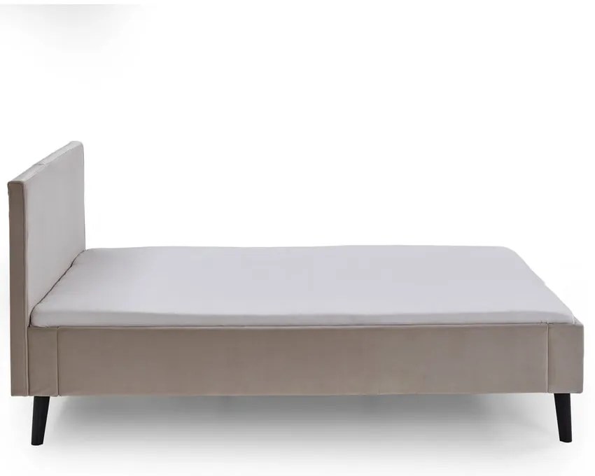 Białe/kremowe tapicerowane łóżko dwuosobowe bez stelaża 140x200 cm Leira – Meise Möbel