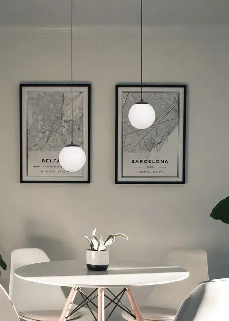 Lampa wisząca szklana kula 16 cm - 7X S800 D8-L48
