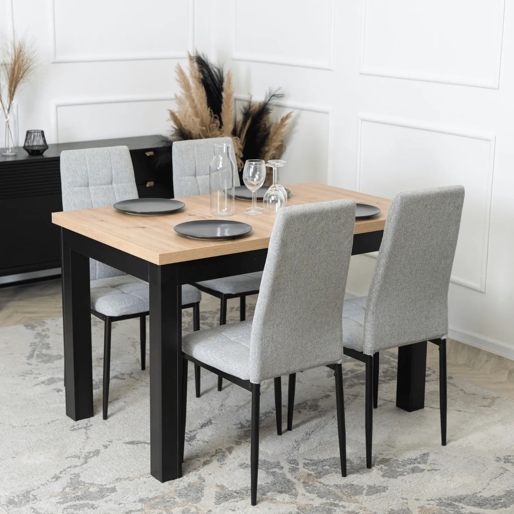 Krzesło Tapicerowane do Jadalni TEX Szare Nowoczesne Loft