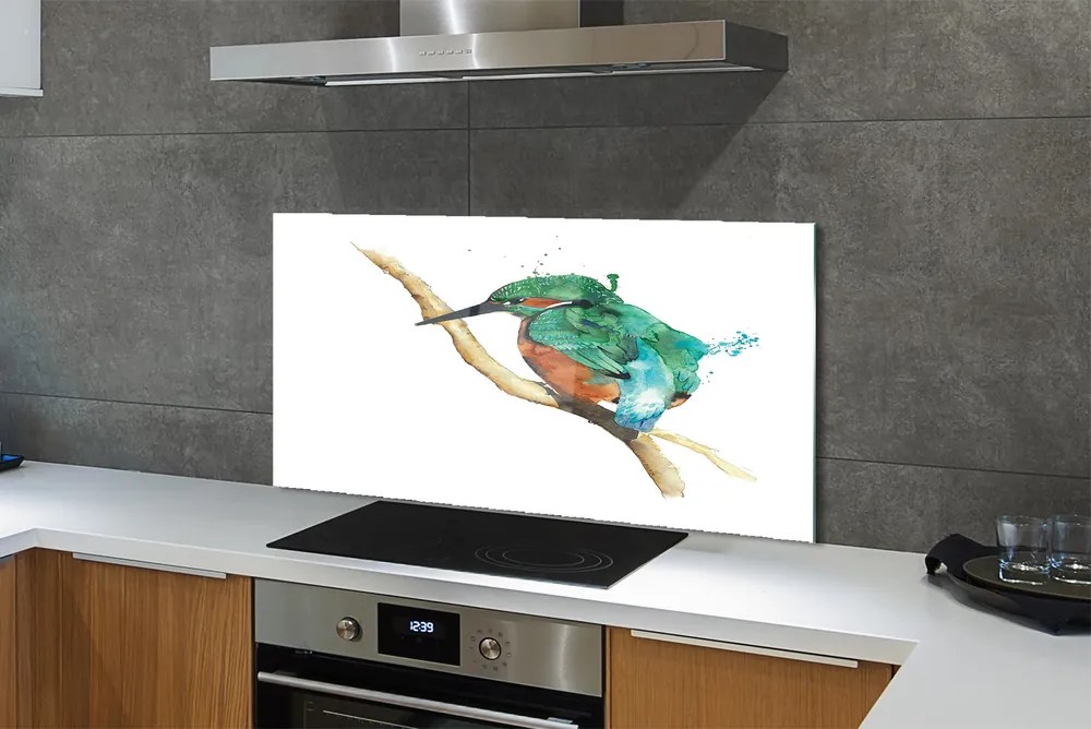 Panel Szklany Artystyczna Ilustracja Papugi