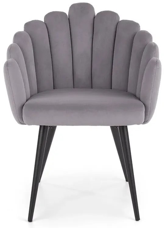 Szare eleganckie tapicerowane krzesło glamour S7-K07