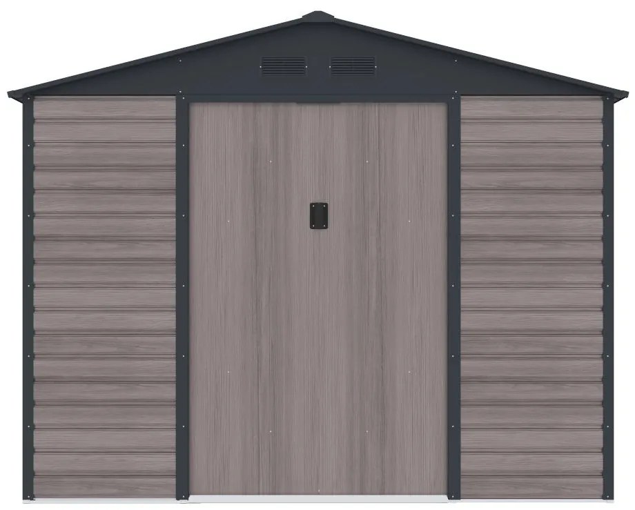Wiata ogrodowa ADELMO ze stali galwanizowanej, drewnopodobnej – kolor szary – 8,94m²