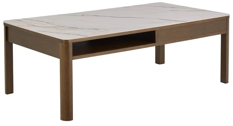 Beżowo-ciemnobrązowy stolik z ceramicznym blatem 70x130 cm Southampton – Actona