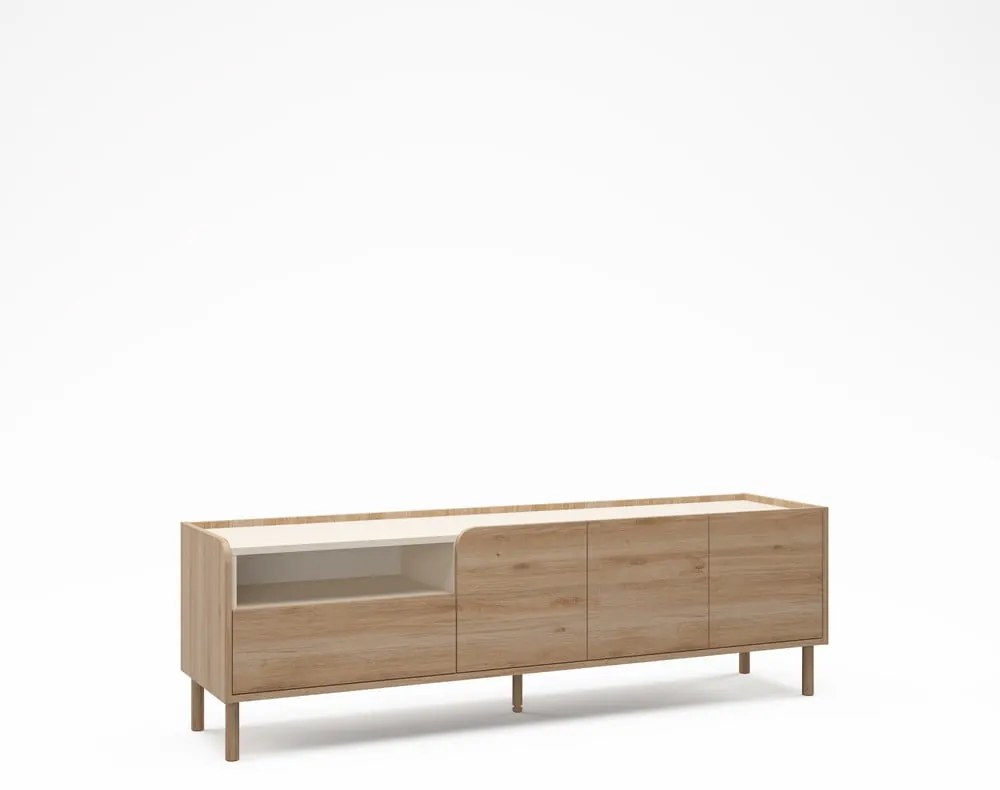Szafka pod TV w dekorze dębu w naturalnym kolorze 180x55,5x44 cm Monza – Marckeric
