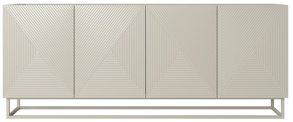 Komoda Asha 200 cm czterodrzwiowa - kaszmir / kaszmir stelaż