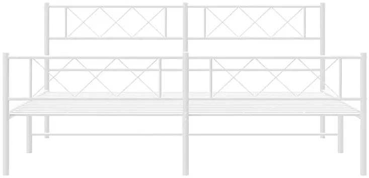 Białe nowoczesne metalowe łóżko małżeńskie 200x200 cm - Espux