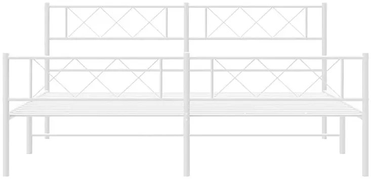 Białe nowoczesne metalowe łóżko małżeńskie 200x200 cm - Raffa