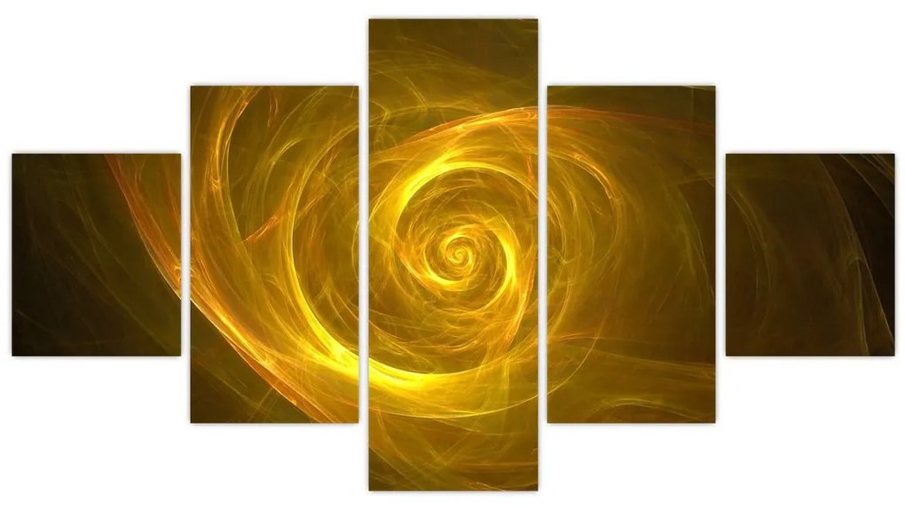 Obraz abstrakcyjnej żółtej spirali (125x70 cm)