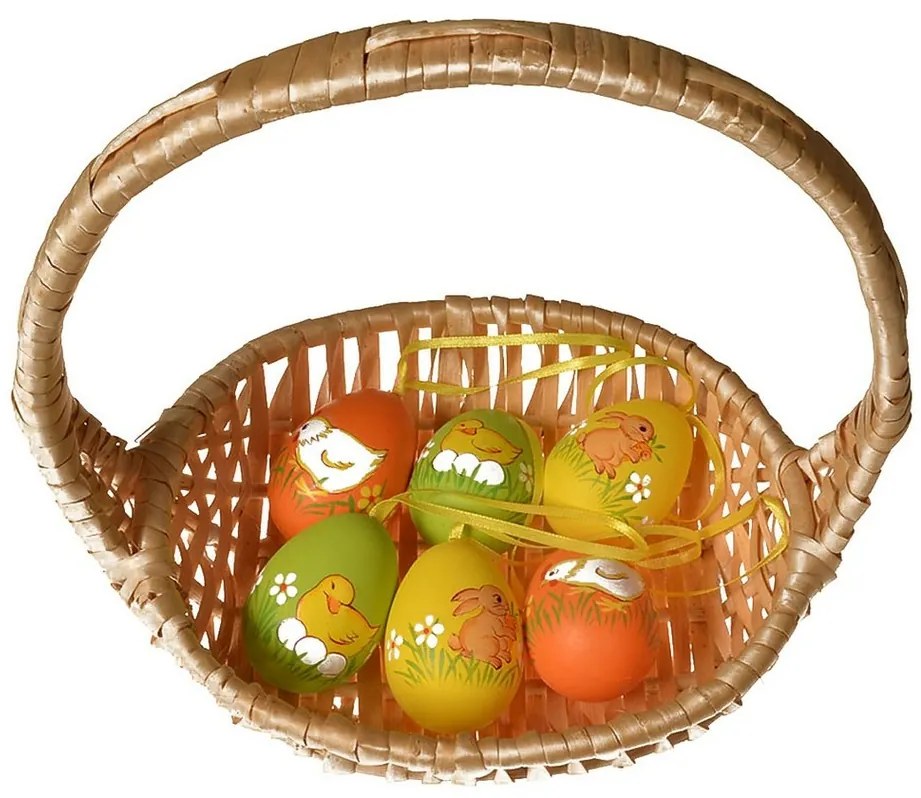 Zestaw wiszących jajek ogrodowych, wysokość 6 cm,6 sztuk w opakowaniu, różne kolory