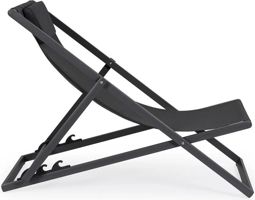 Antracytowy metalowy leżak ogrodowy Taylor – Bizzotto