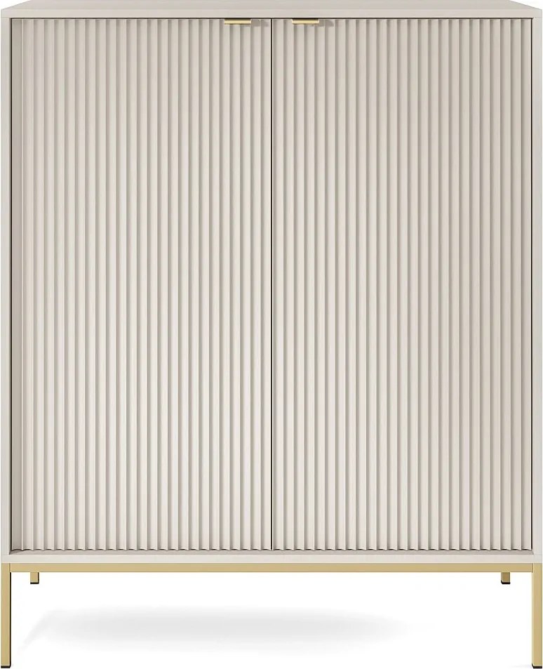 Komoda: 2 drzwi, kaszmir, złoty, 104 x 125 x 39 cm, złote uchwyty