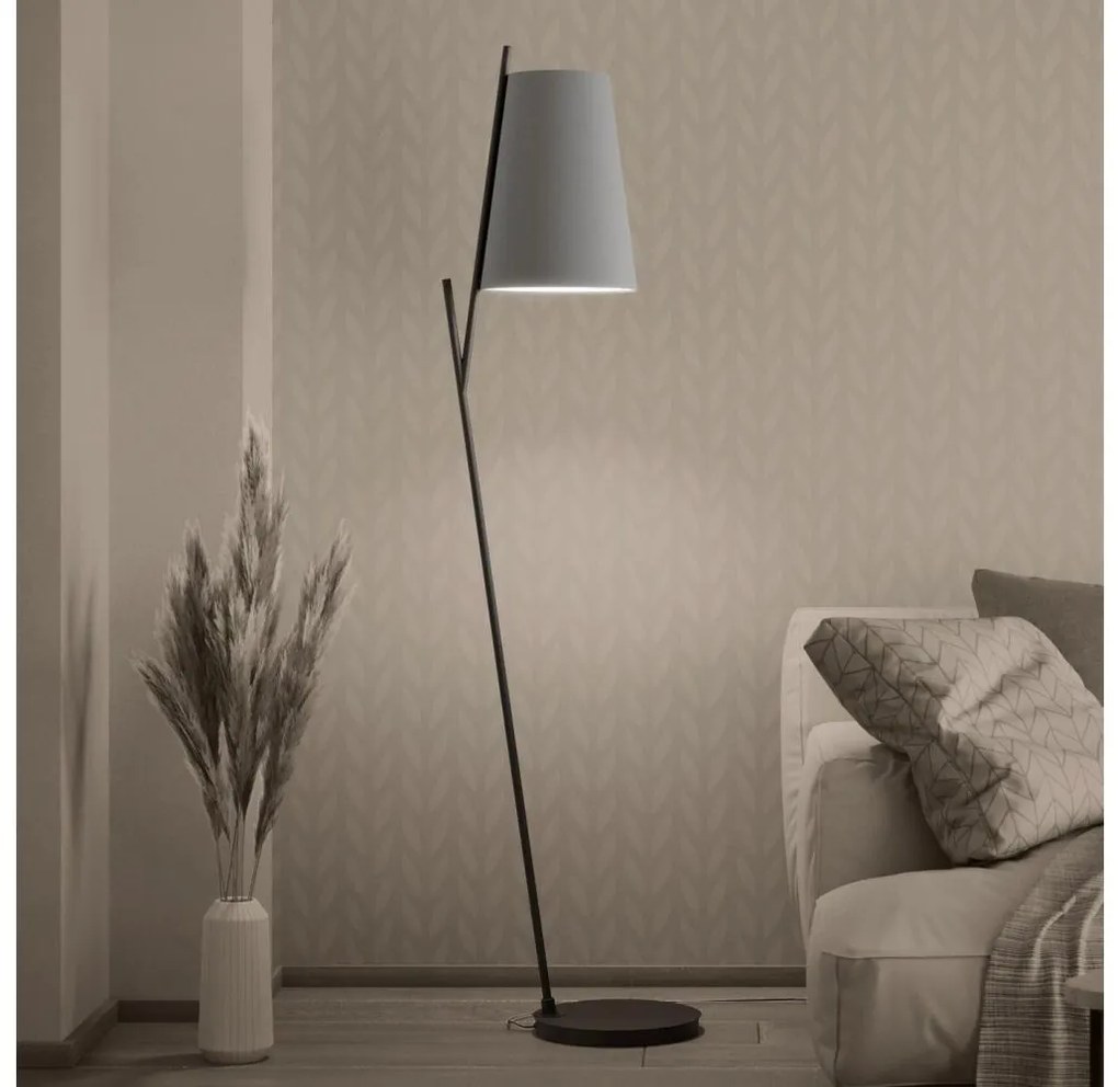 Eglo 390137 - Lampa podłogowa PETROSA 1xE27/40W/230V szara