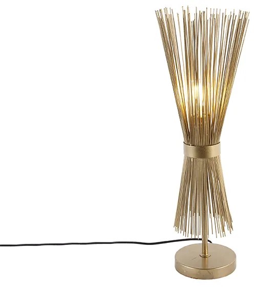 Rustykalna lampa stołowa mosiądz - Broom Rustykalny / Vintage Oswietlenie wewnetrzne