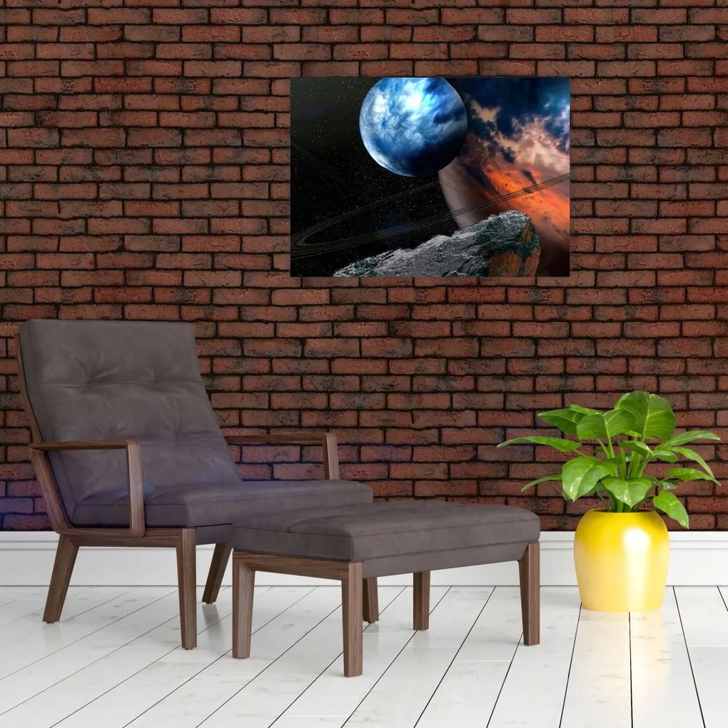 Obraz planety w kosmosie (70x50 cm)