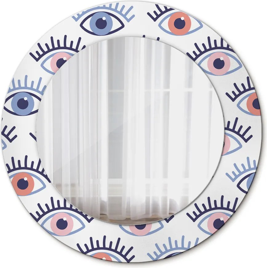 Lustro z nadrukiem dekoracyjne okrągłe Styl nowoczesnych oczu