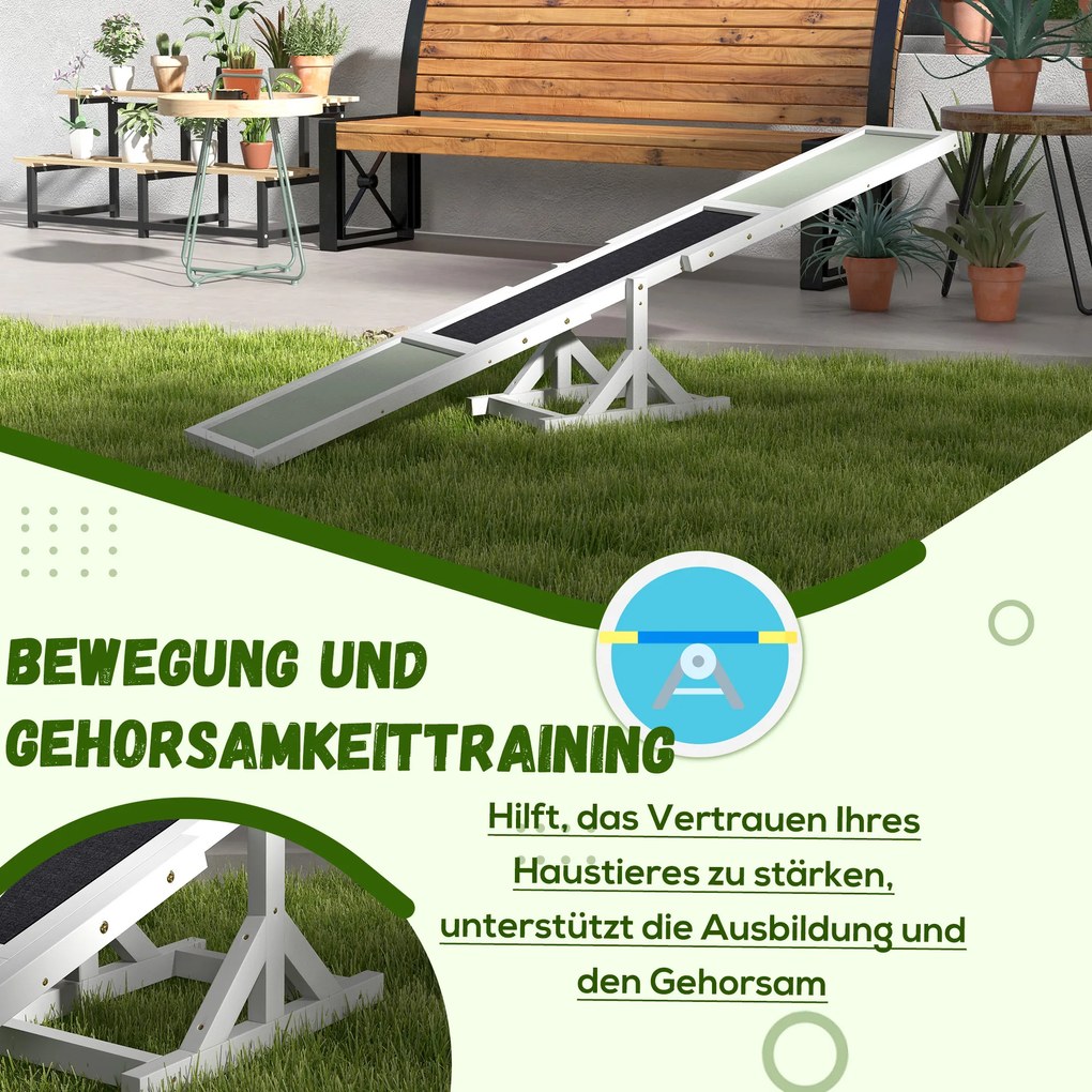 PawHut Wippe dla psów do treningu agilności, antypoślizgowa, do 50 kg, 180 x 30 x 30 cm