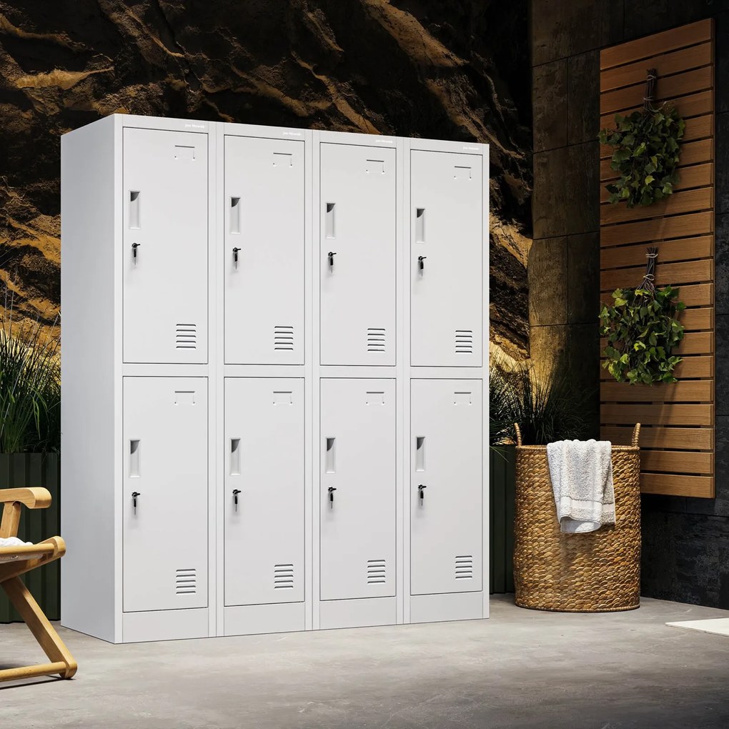 Szkolna szafka skrytkowa Igorek 1 Plus, 31,6x45x150 cm, szara