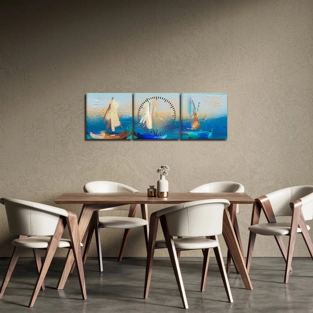 Obraz - Malarstwo krajobrazowe, malarstwo (z zegarem) (90x30 cm)
