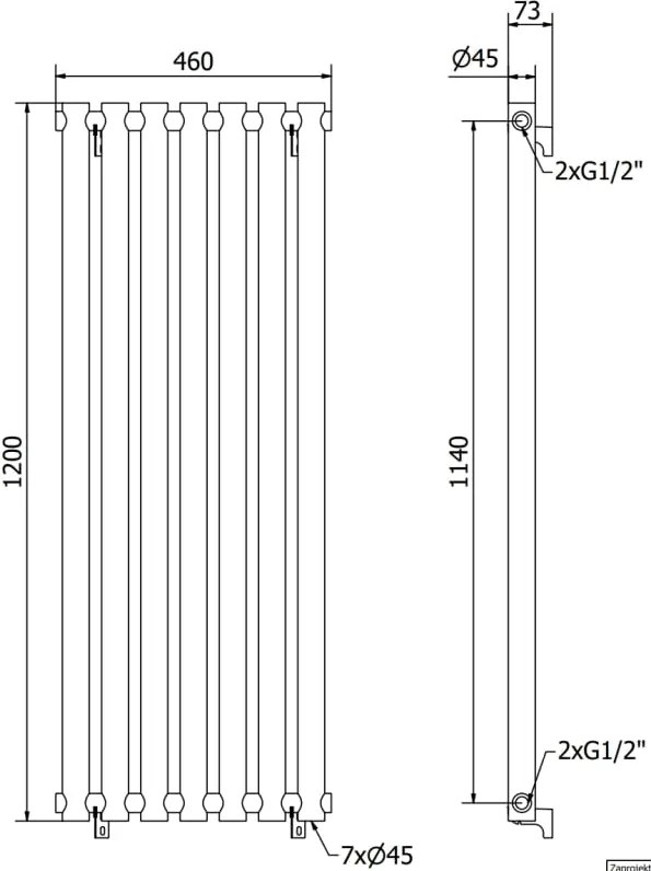 Mexen Texas grzejnik dekoracyjny 1200 x 460 mm, 659 W, biały - W203-1200-460-00-20