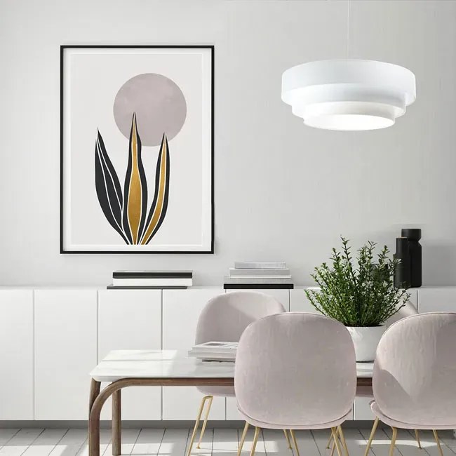 Biała skandynawska lampa wisząca welurowa - 6X S440 P0-G14