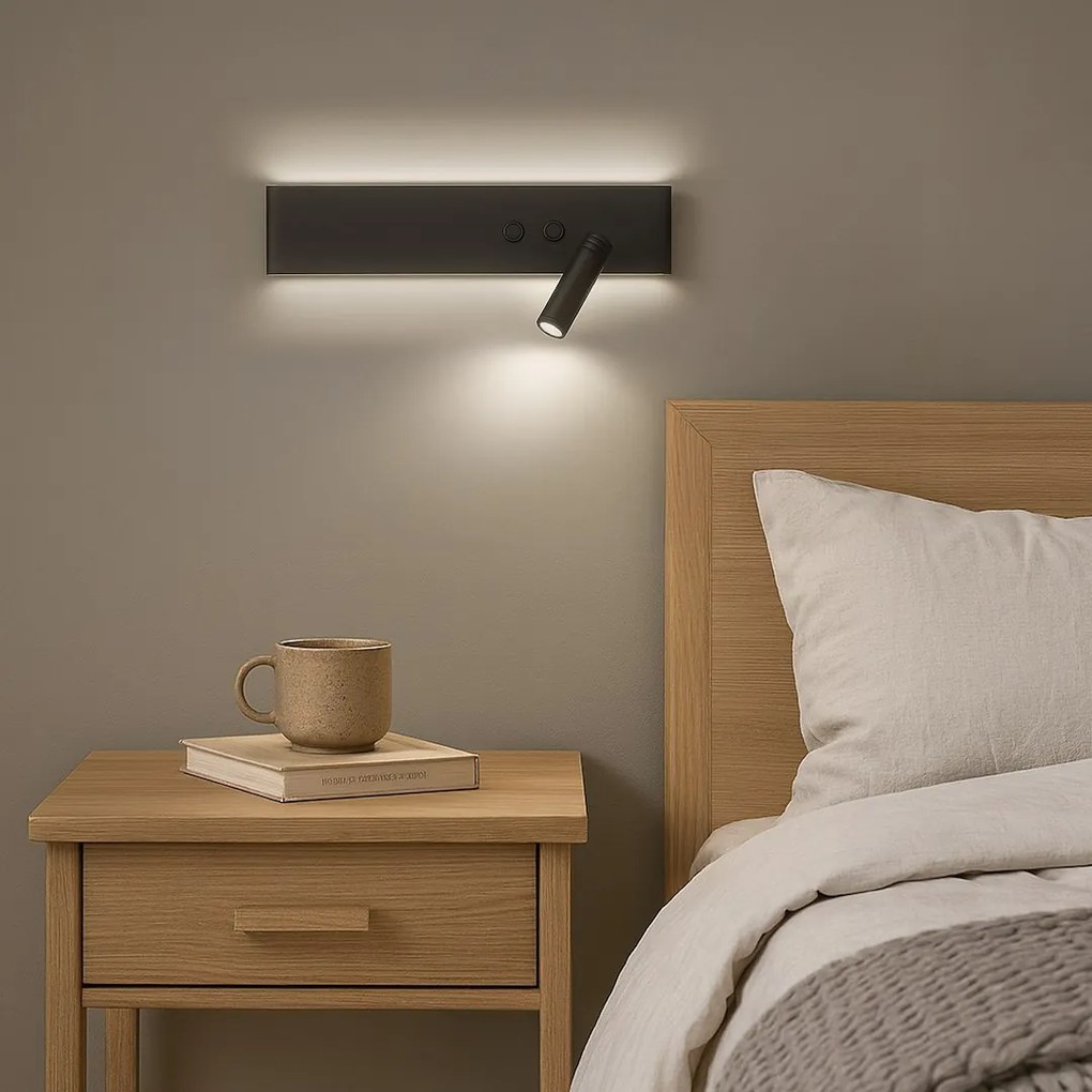 Kinkiet, lampka nocna Resort Czarny right 10W + 3W LED 4000K