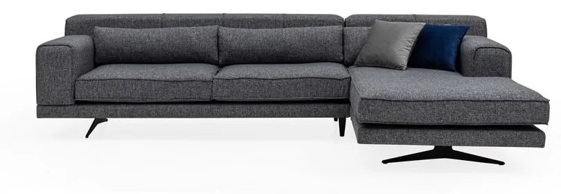 Ciemnoszara sofa narożna Artie Jivago, narożnik prawy