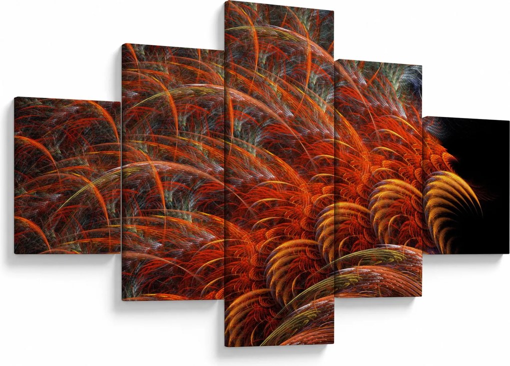 Obraz - Abstrakcyjna imitacja piór (125x70 cm)