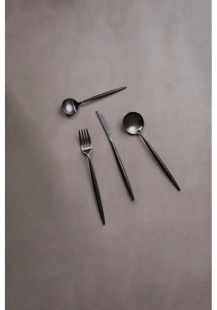 Czarne sztućce ze stali nierdzewnej 16 szt. Modern retro – Premier Housewares