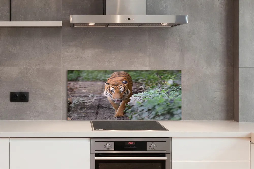 Szkło Ozdobne do Kuchni Tygrys w Cieniu Drzew