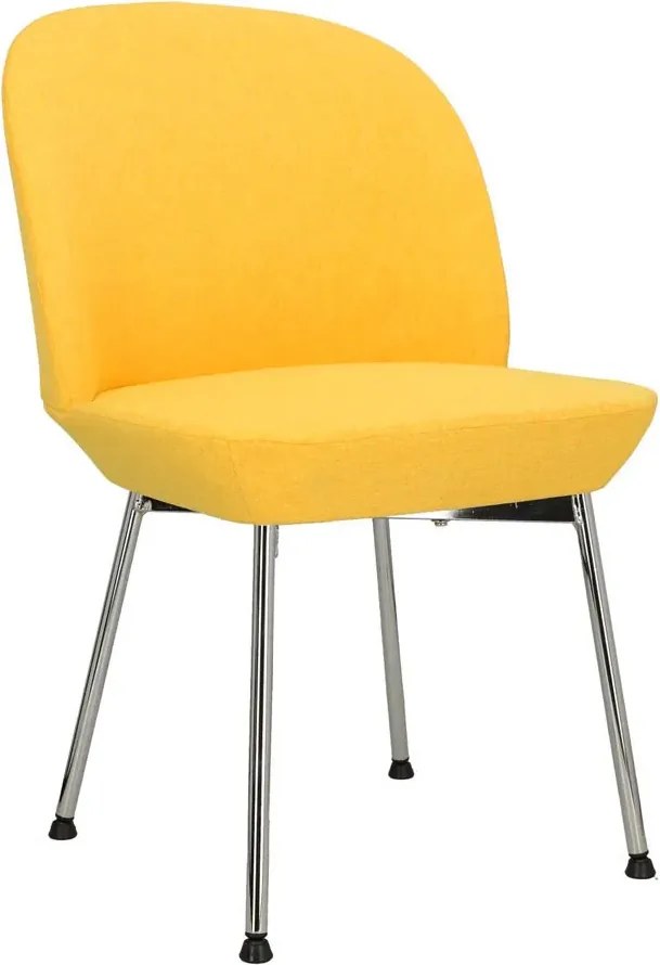 Żółte chromowane krzesło minimalistyczne R2-R10