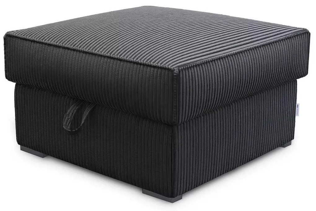 Czarny taboret SMART COSARO z miejscem do przechowywania 65x65 cm