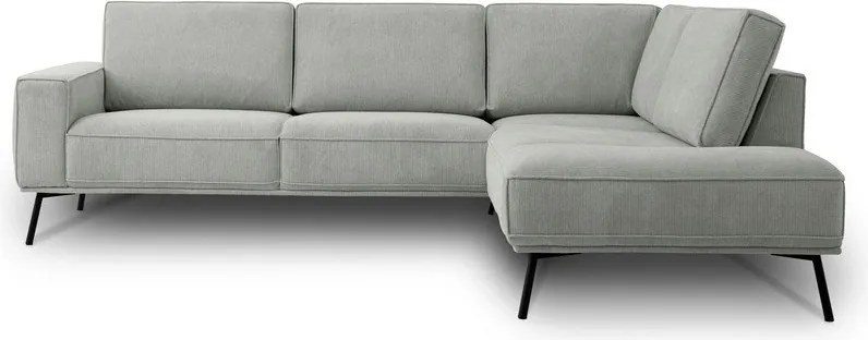 Jasnoszary narożnik z tkaniny szenilowej (prawostronny/w kształcie litery L) Amsterdam – Scandic