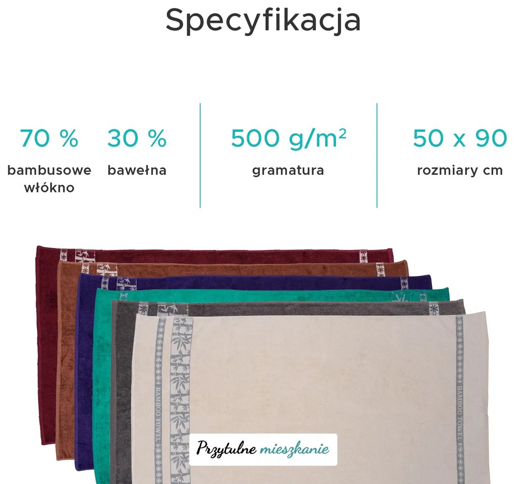 1x ręcznik kąpielowy BAMBOO fioletowy + 2x ręcznik BAMBOO fioletowy