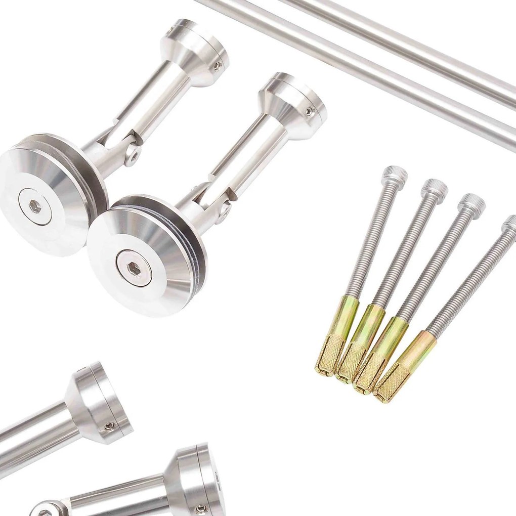 Daszek szklany Zadaszenie nad drzwi Zadaszenie nad drzwi wejściowe stal nierdzewna szkło hartowane 150X90 cm | Aosom.pl