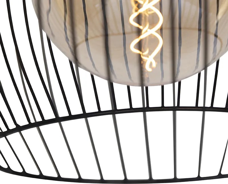 Designerska okrągła lampa wisząca czarna 40 cm - Dos