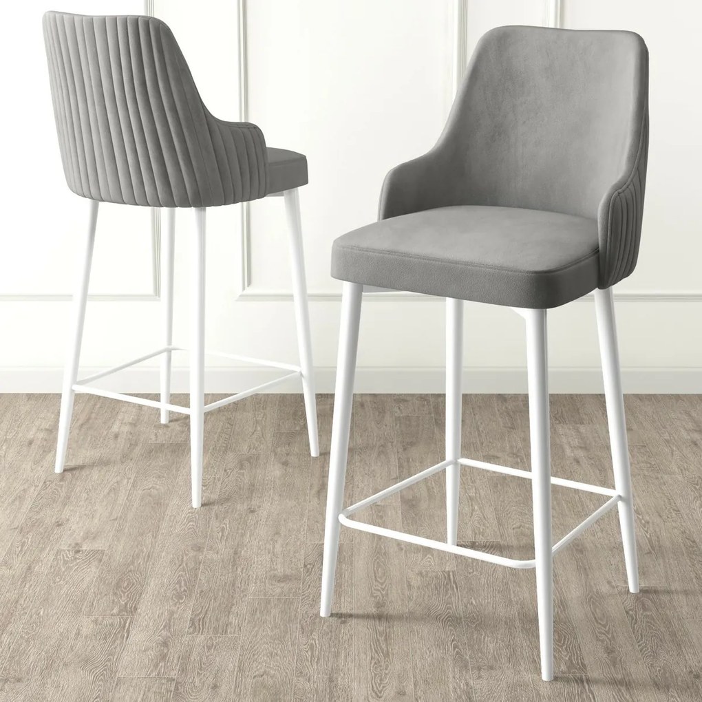 Zestaw krzeseł barowych Enox Grey and White, 4szt.