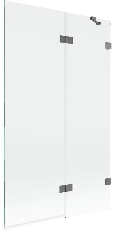 Mexen Lunar parawan nawannowy 2-skrzydłowy prawy 110 x 150 cm, transparent, gun metal - 897-110-100-95-00-P