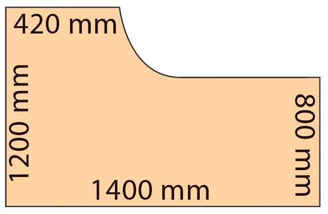Biurko ergonomiczne MIRELLI, prawe, brzoza