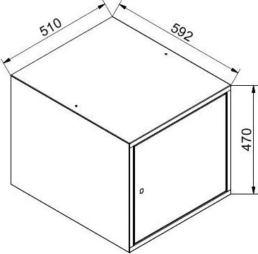 Wisząca szafka narzędziowa do stołów warsztatowych, zamek, 470 x 592 x 510 mm, szary