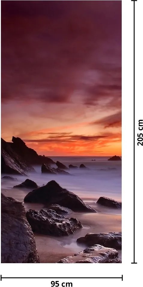Fototapeta na drzwi - Zachód Słońca na wybrzeżu (95x205cm)