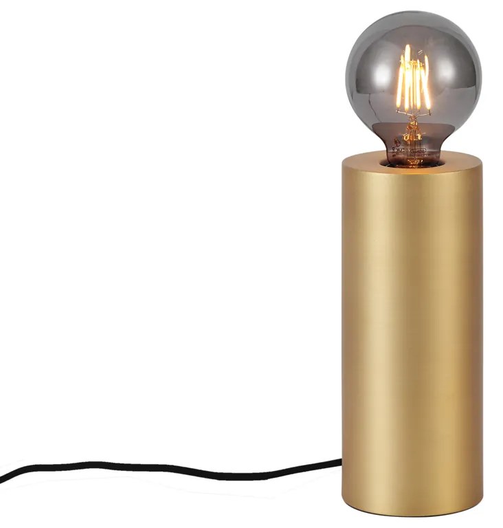 Nowoczesna lampa stołowa mosiężna 24 cm - Cylinder