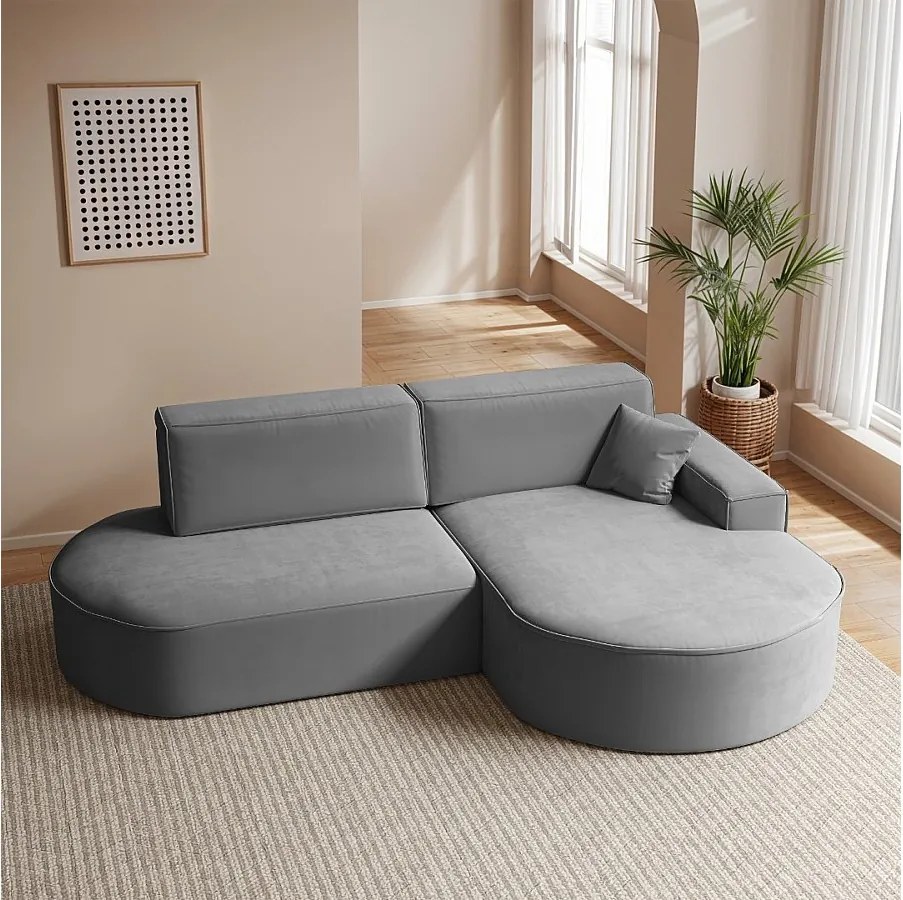 Narożnik Modena Pro, tkanina Salvador, Antracytowy, Prawy