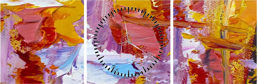 Obraz - Malarstwo olejne (z zegarem) (90x30 cm)