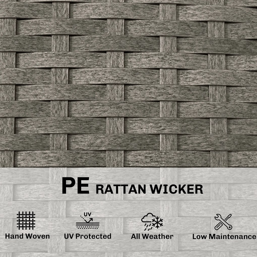 Outsunny Leżak z polirattanu w kształcie litery S, ogrodowy leżak z 5-stopniową regulacją oparcia, zagłówkiem, oddychający, odporny na UV | Aosom PL