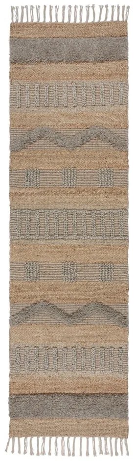 Jasnoszaro-naturalny chodnik 60x230 cm Medina – Flair Rugs