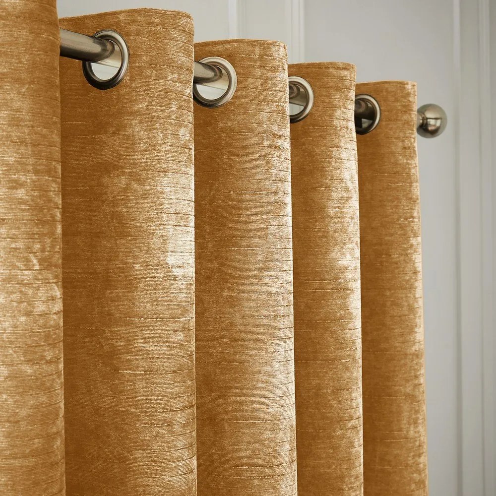 Żółte zasłony termiczne z szenilu zestaw 2 szt. 168x229 cm Selene Luxury Chenille – Hyperion