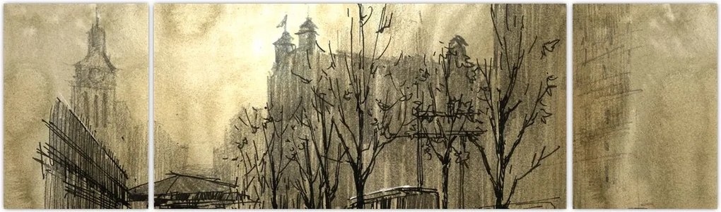 Obraz - Szkic miasta (170x50 cm)