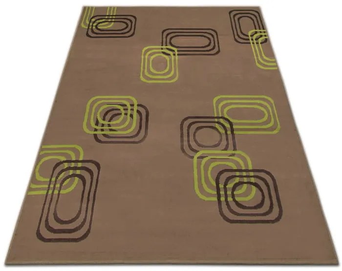 Dywan  nowoczesny Kwadraty jasny brąz 140 cm x 200 cm