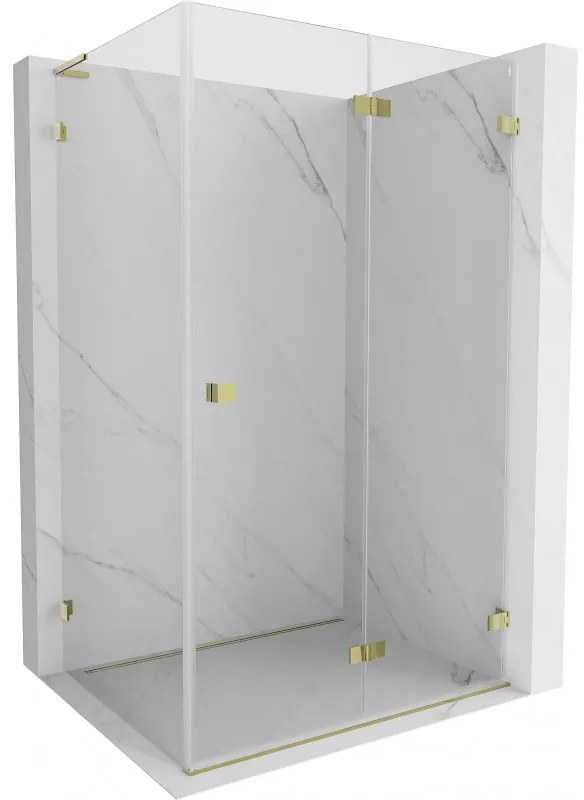 Mexen Lunar-F L kabina prysznicowa składana prawa 85 x 80 cm, transparent, złota - 836L-085-080-50-00-P